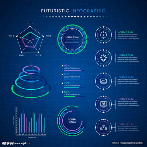 藍色科技風(fēng)數(shù)據(jù)信息圖設(shè)計 信息技術(shù)咨詢服務(wù)的視覺呈現(xiàn)